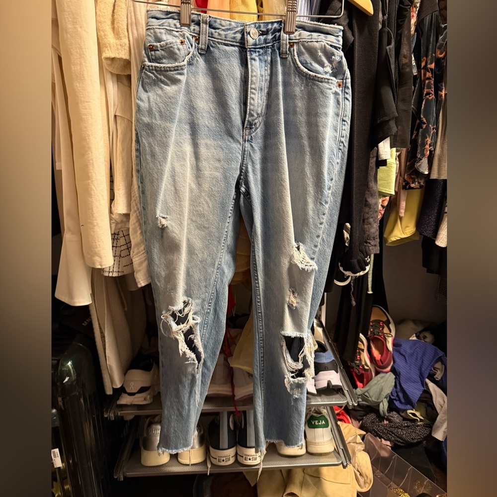 Abercrombie & Fitch Ripped Light Blue Boyfriend Jeans